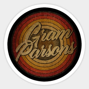 Gram Parsons,circle vintage retro faded Sticker